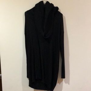Black cowel neck sweater dress